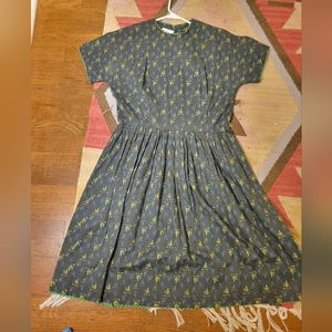 1950's dress rooster print